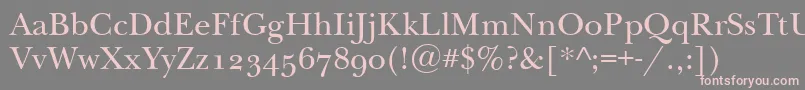 Newbaskervilleodtt Font – Pink Fonts on Gray Background