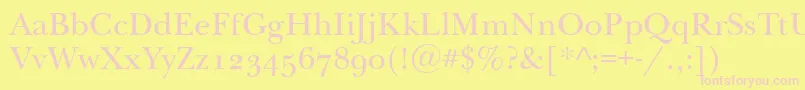 Newbaskervilleodtt Font – Pink Fonts on Yellow Background