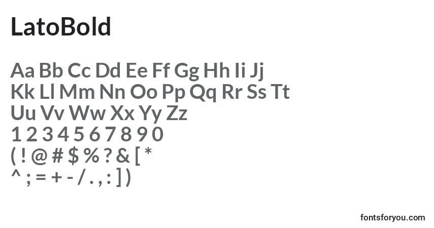 Czcionka LatoBold – alfabet, cyfry, specjalne znaki