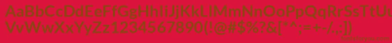 フォントLatoBold – 赤い背景に茶色の文字