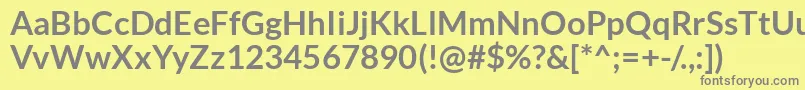 LatoBold-Schriftart – Graue Schriften auf gelbem Hintergrund