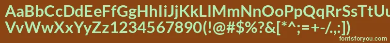 Czcionka LatoBold – zielone czcionki na brązowym tle