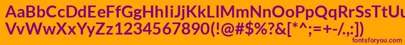 LatoBold-Schriftart – Violette Schriften auf orangefarbenem Hintergrund