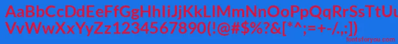 LatoBold Font – Red Fonts on Blue Background