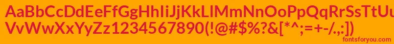 フォントLatoBold – オレンジの背景に赤い文字