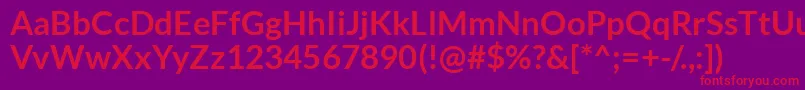 フォントLatoBold – 紫の背景に赤い文字