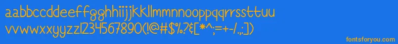 SimplyComplicated Font – Orange Fonts on Blue Background