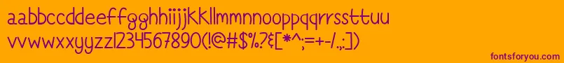 SimplyComplicated Font – Purple Fonts on Orange Background