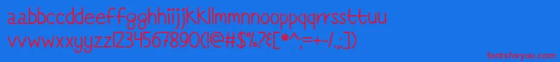 SimplyComplicated Font – Red Fonts on Blue Background