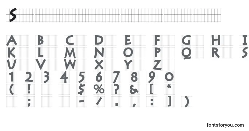 A fonte Stonecapsingrid – alfabeto, números, caracteres especiais