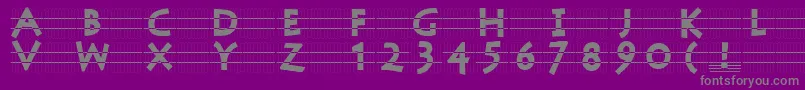 Stonecapsingrid-Schriftart – Graue Schriften auf violettem Hintergrund