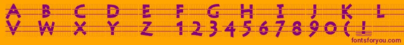 Шрифт Stonecapsingrid – фиолетовые шрифты на оранжевом фоне