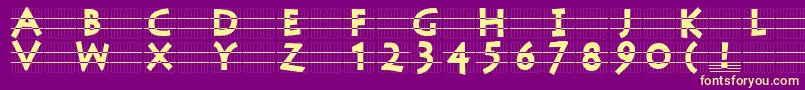 Шрифт Stonecapsingrid – жёлтые шрифты на фиолетовом фоне