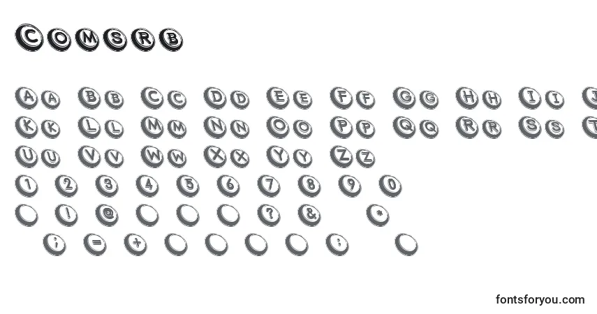 Czcionka Comsrb – alfabet, cyfry, specjalne znaki