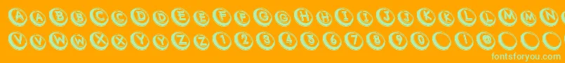 Comsrb Font – Green Fonts on Orange Background