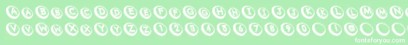 フォントComsrb – 緑の背景に白い文字