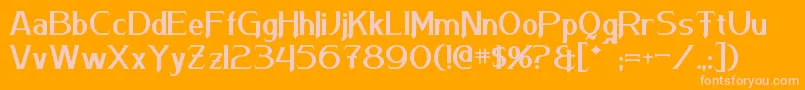 Arneson-Schriftart – Rosa Schriften auf orangefarbenem Hintergrund