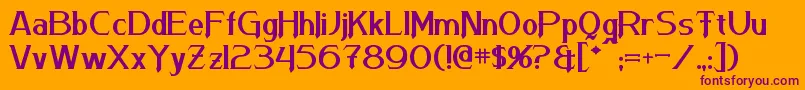 Arneson-Schriftart – Violette Schriften auf orangefarbenem Hintergrund