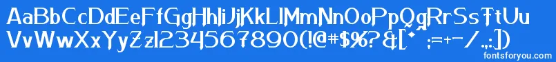 Weitere Informationen zur Arneson-Schriftart Arneson-Schriftart – Weiße Schriften auf blauem Hintergrund