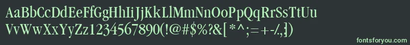 フォントGaramondbookcondssk – 黒い背景に緑の文字