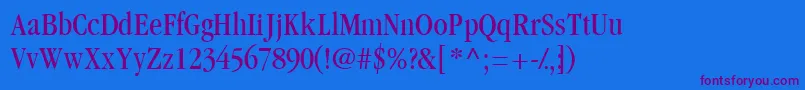 Garamondbookcondssk Font – Purple Fonts on Blue Background