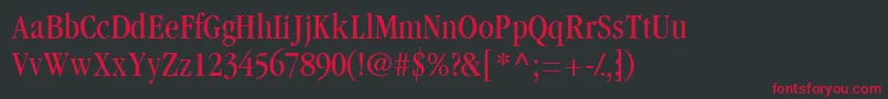 Garamondbookcondssk Font – Red Fonts on Black Background