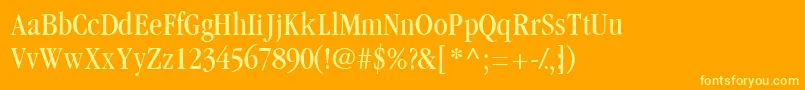 Garamondbookcondssk-fontti – keltaiset fontit oranssilla taustalla