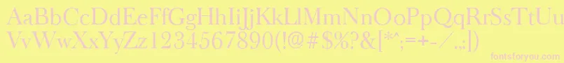 BaskeroldserialRegular Font – Pink Fonts on Yellow Background