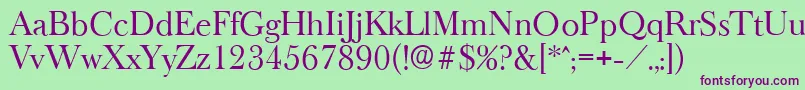 BaskeroldserialRegular Font – Purple Fonts on Green Background