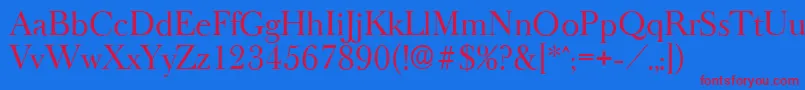 BaskeroldserialRegular Font – Red Fonts on Blue Background