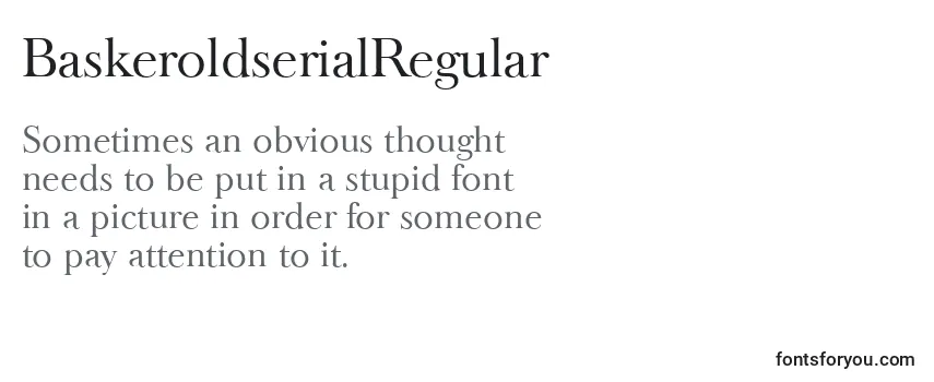 Review of the BaskeroldserialRegular Font