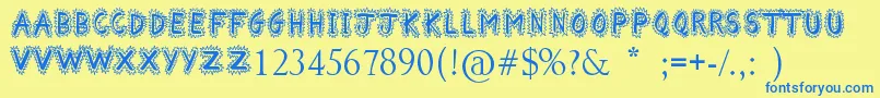 ComicalSmash Font – Blue Fonts on Yellow Background