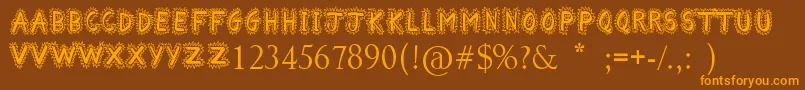 Fonte ComicalSmash – fontes laranjas em um fundo marrom