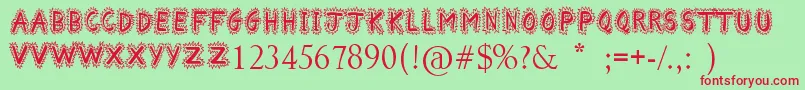 ComicalSmash Font – Red Fonts on Green Background