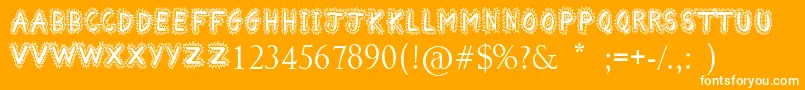Czcionka ComicalSmash – białe czcionki na pomarańczowym tle
