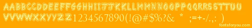 Czcionka ComicalSmash – żółte czcionki na pomarańczowym tle