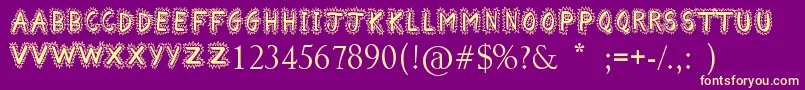 Fonte ComicalSmash – fontes amarelas em um fundo roxo