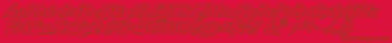 BakeryScriptOpen Font – Brown Fonts on Red Background
