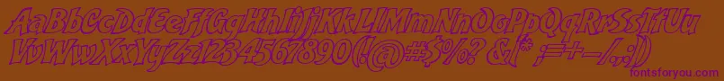 BakeryScriptOpen Font – Purple Fonts on Brown Background