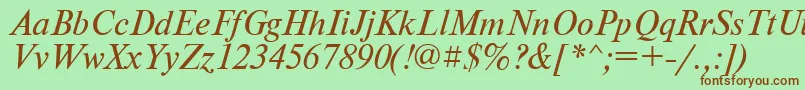 PtNewtonItalicCyrillic Font – Brown Fonts on Green Background