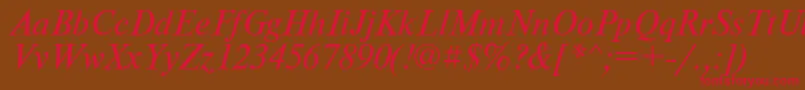 PtNewtonItalicCyrillic Font – Red Fonts on Brown Background