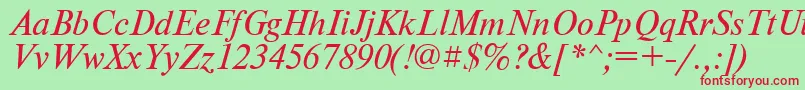 PtNewtonItalicCyrillic Font – Red Fonts on Green Background