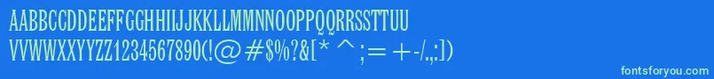 Шрифт Latinxc – зелёные шрифты на синем фоне