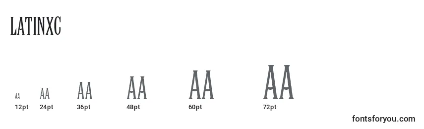 Latinxc Font Sizes