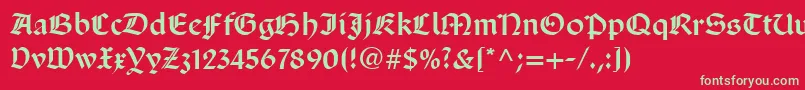 SanMarcoLt Font – Green Fonts on Red Background