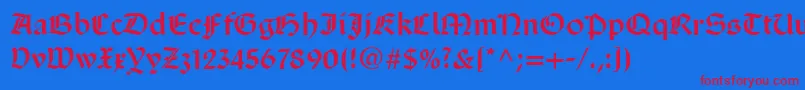 フォントSanMarcoLt – 赤い文字の青い背景