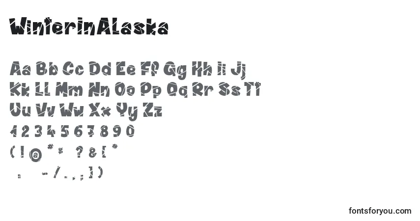 WinterInAlaska-fontti – aakkoset, numerot, erikoismerkit