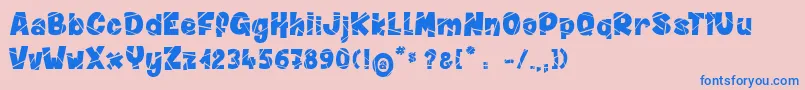 WinterInAlaska Font – Blue Fonts on Pink Background