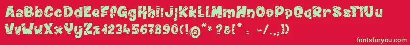 WinterInAlaska Font – Green Fonts on Red Background