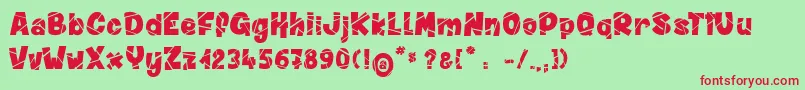 WinterInAlaska Font – Red Fonts on Green Background